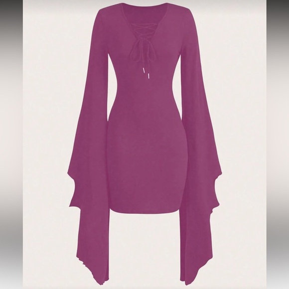 Long Bell Sleeve Dress - Picture 1 of 5
